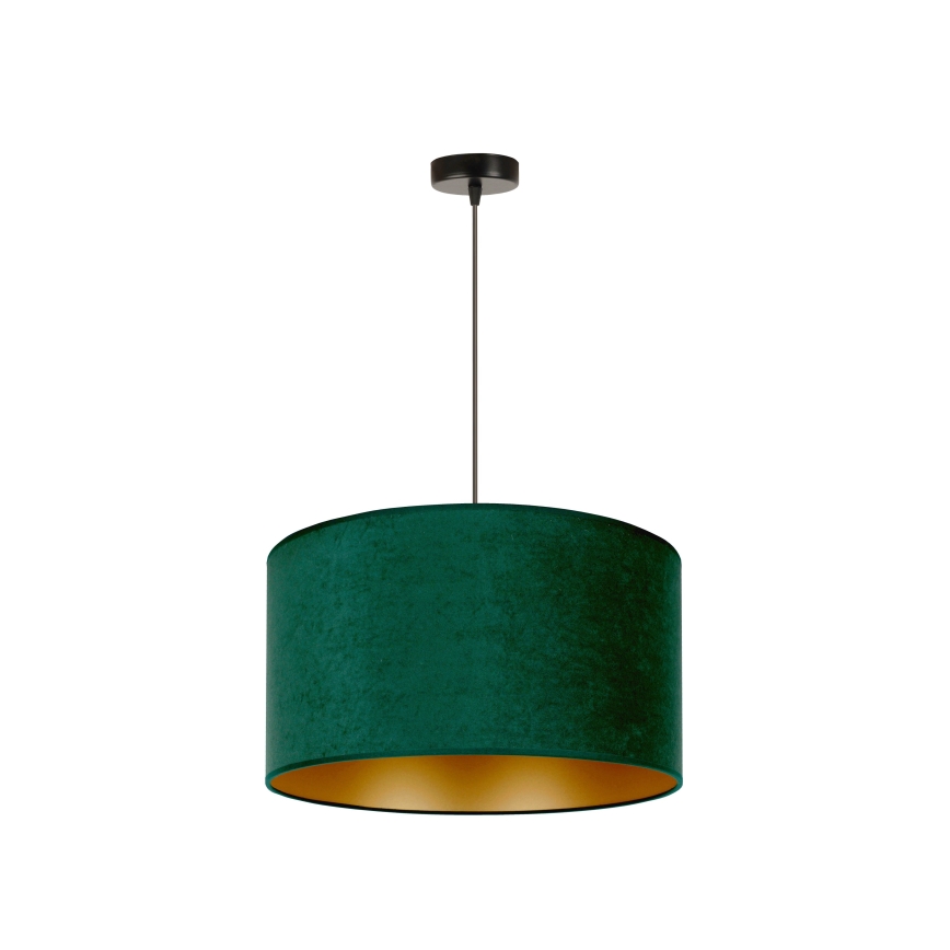 Duolla - Pendel ROLLER 1xE27/15W/230V diameter 40 cm mørkegrøn/guldfarvet