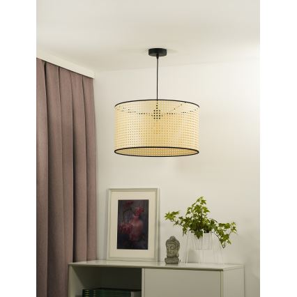 Duolla - Pendel ROLLER 1xE27/15W/230V diameter 45 cm Rattan/sort
