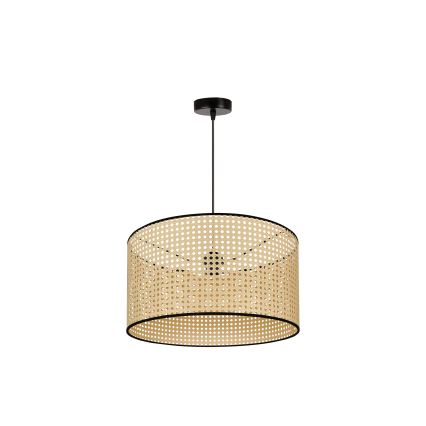 Duolla - Pendel ROLLER 1xE27/15W/230V diameter 45 cm Rattan/sort
