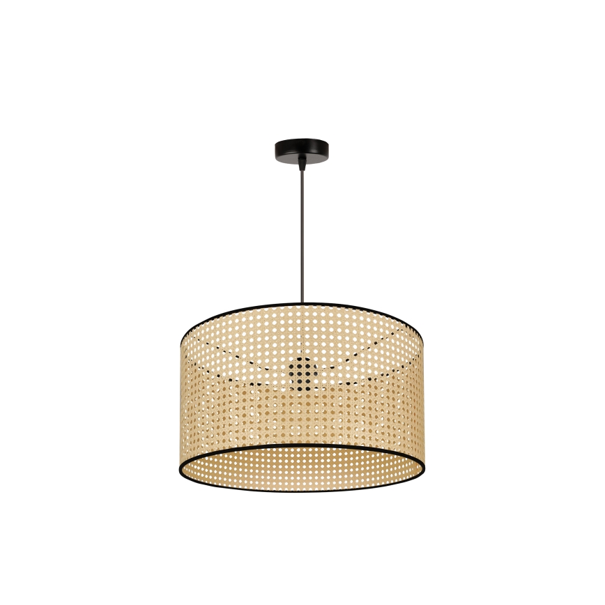 Duolla - Pendel ROLLER 1xE27/15W/230V diameter 45 cm Rattan/sort