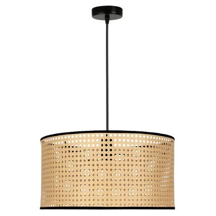 Duolla - Pendel ROLLER 1xE27/15W/230V diameter 45 cm Rattan/sort