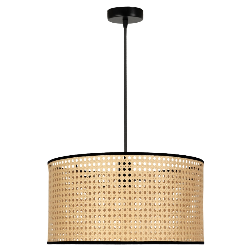 Duolla - Pendel ROLLER 1xE27/15W/230V diameter 45 cm Rattan/sort