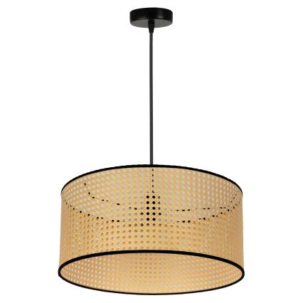 Duolla - Pendel ROLLER 1xE27/15W/230V diameter 45 cm Rattan/sort