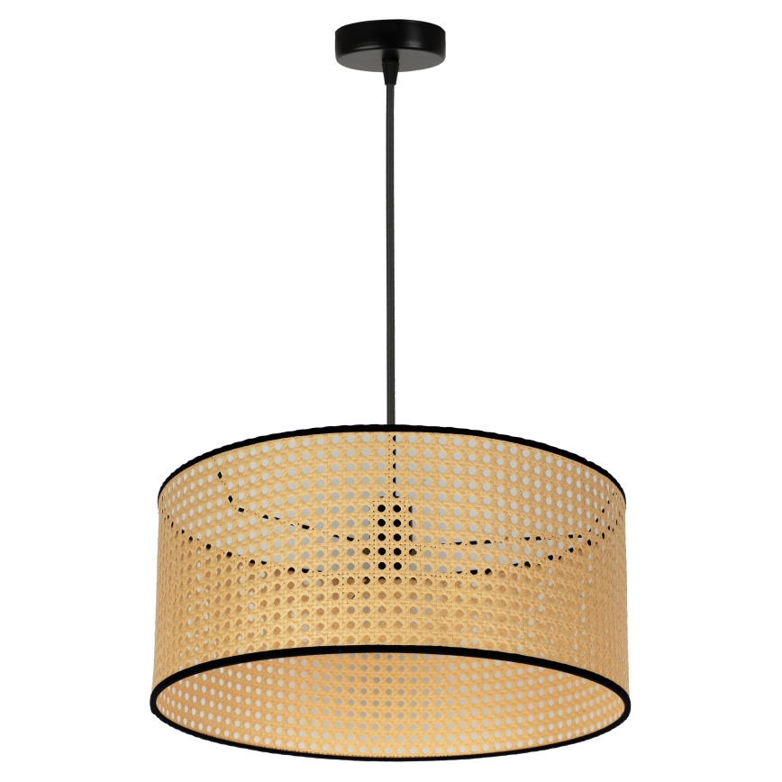Duolla - Pendel ROLLER 1xE27/15W/230V diameter 45 cm Rattan/sort
