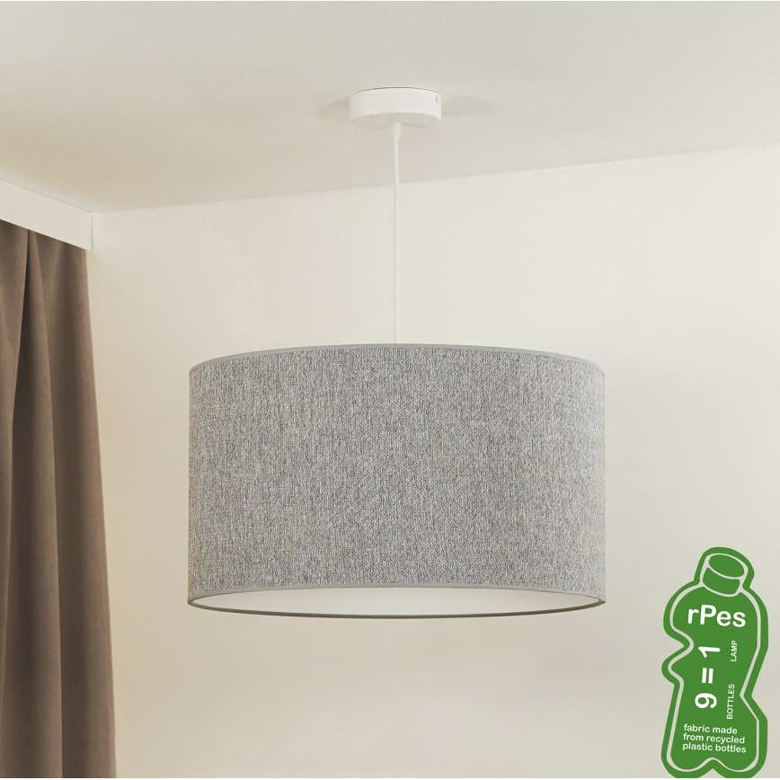 Duolla - Pendel ROLLER ECO RECYCLING 1xE27/15W/230V diameter 45 cm grå