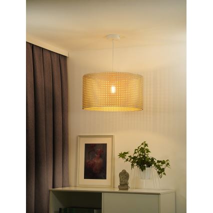 Duolla - Pendel ROLLER RATTAN 1xE27/15W/230V diameter 45 cm beige