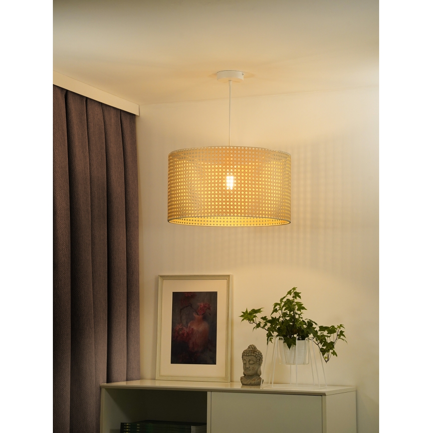 Duolla - Pendel ROLLER RATTAN 1xE27/15W/230V diameter 45 cm beige