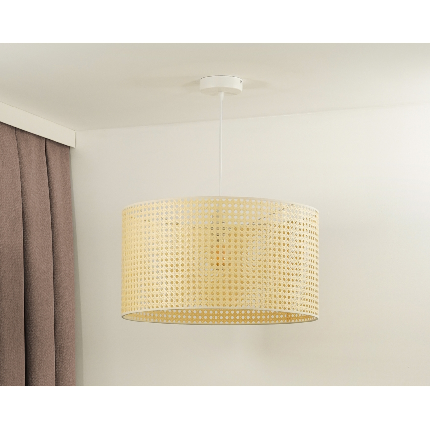 Duolla - Pendel ROLLER RATTAN 1xE27/15W/230V diameter 45 cm beige