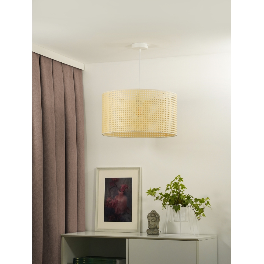 Duolla - Pendel ROLLER RATTAN 1xE27/15W/230V diameter 45 cm beige