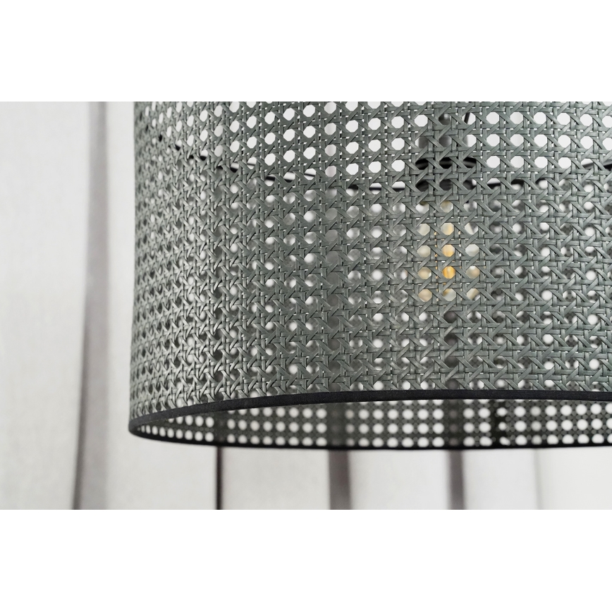 Duolla - Pendel ROLLER RATTAN 1xE27/15W/230V diameter 45 cm sort