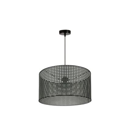 Duolla - Pendel ROLLER RATTAN 1xE27/15W/230V diameter 45 cm sort