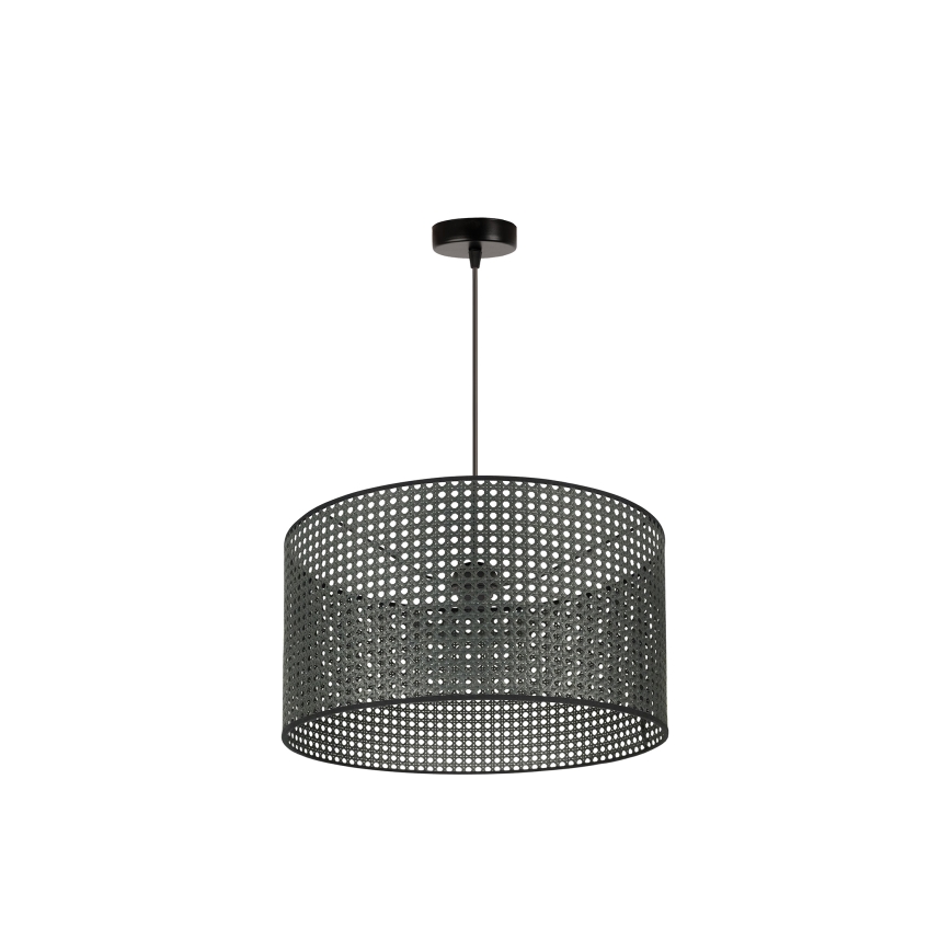 Duolla - Pendel ROLLER RATTAN 1xE27/15W/230V diameter 45 cm sort