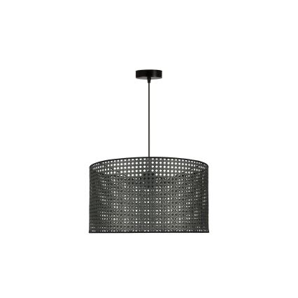Duolla - Pendel ROLLER RATTAN 1xE27/15W/230V diameter 45 cm sort