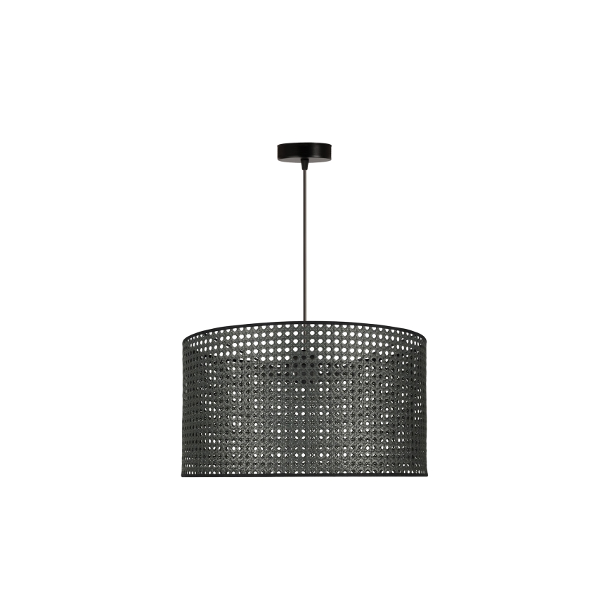 Duolla - Pendel ROLLER RATTAN 1xE27/15W/230V diameter 45 cm sort