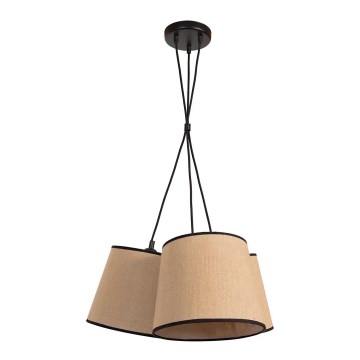 Duolla - Pendel ROSSA 3xE27/15W/230V diameter 45 cm brun/sort