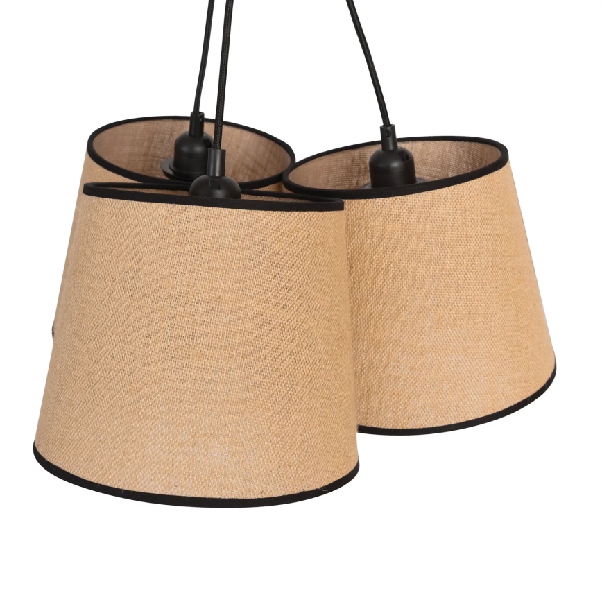 Duolla - Pendel ROSSA 3xE27/15W/230V diameter 45 cm brun/sort