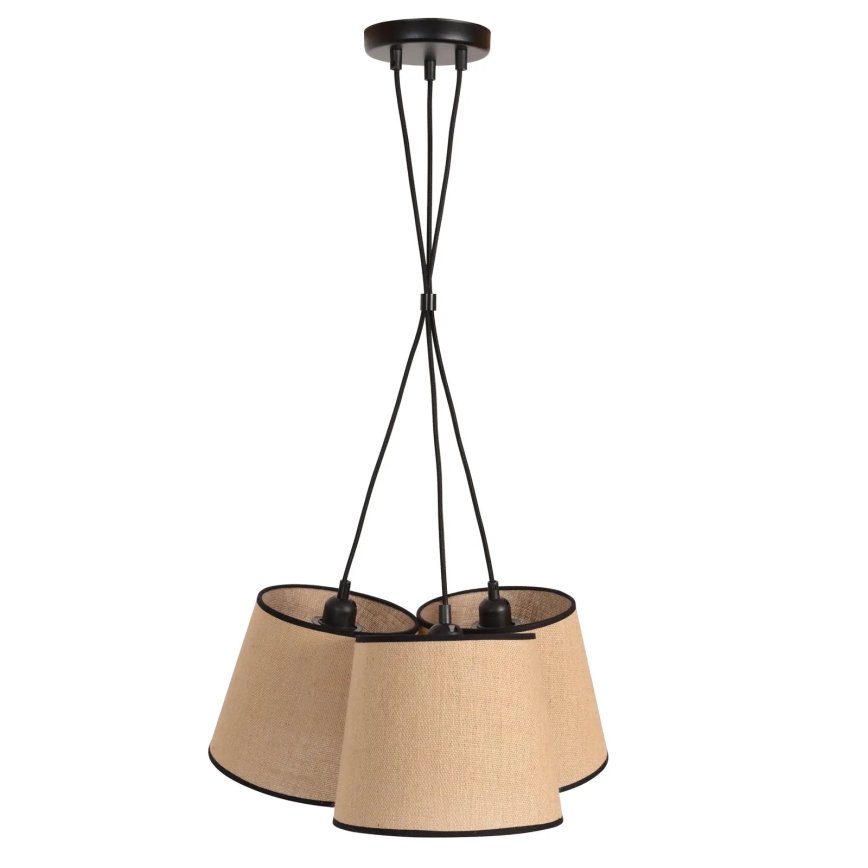Duolla - Pendel ROSSA 3xE27/15W/230V diameter 45 cm brun/sort