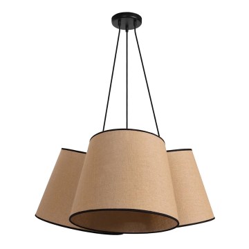Duolla - Pendel ROSSA 3xE27/15W/230V diameter 75 cm brun/sort