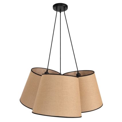 Duolla - Pendel ROSSA 3xE27/15W/230V diameter 75 cm brun/sort