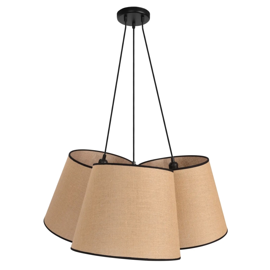 Duolla - Pendel ROSSA 3xE27/15W/230V diameter 75 cm brun/sort