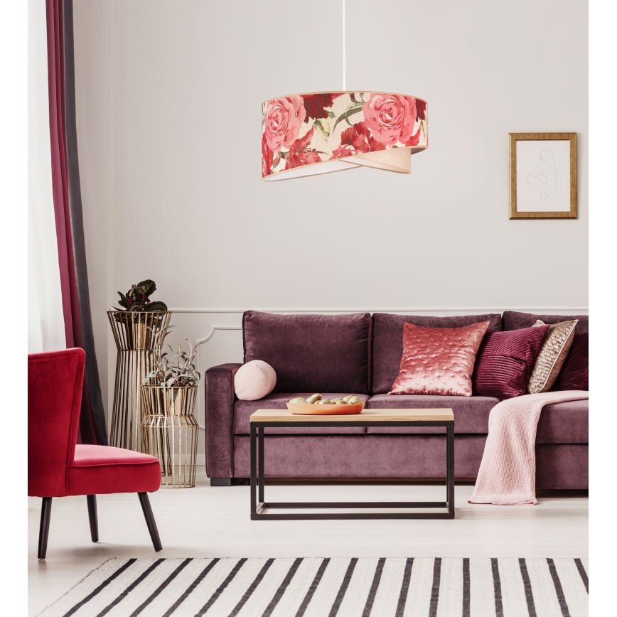 Duolla - Pendel ROYAL 1xE27/40W/230V diameter 50 cm lyserød