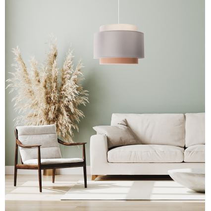 Duolla - Pendel SOHO 1xE27/40W/230V diameter 40 cm grå/cremefarvet/beige