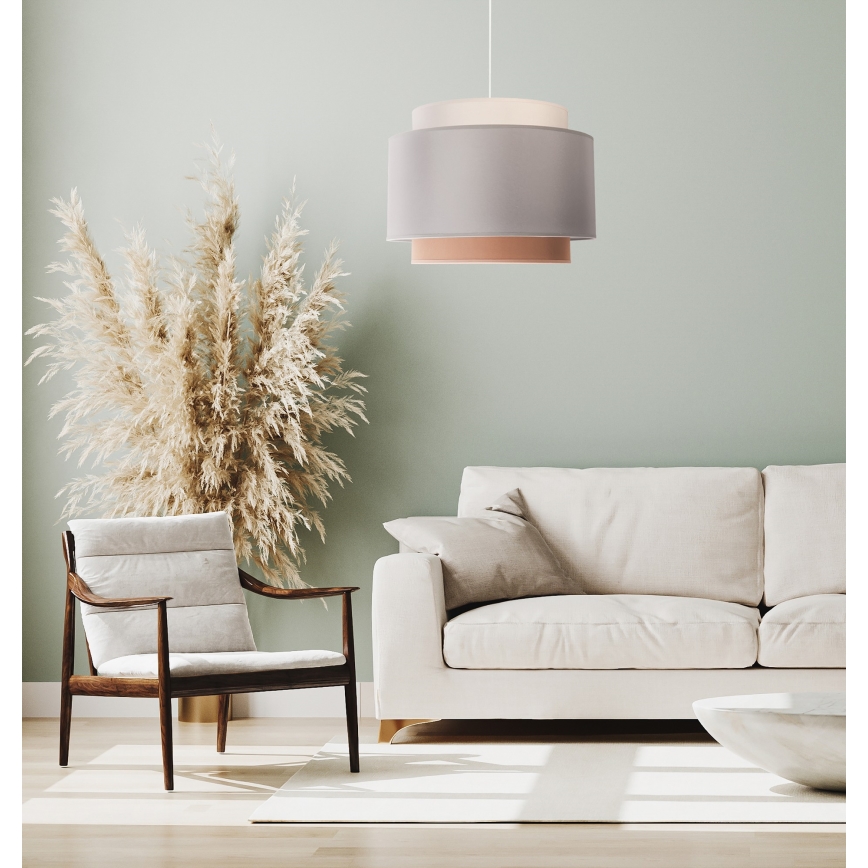 Duolla - Pendel SOHO 1xE27/40W/230V diameter 40 cm grå/cremefarvet/beige