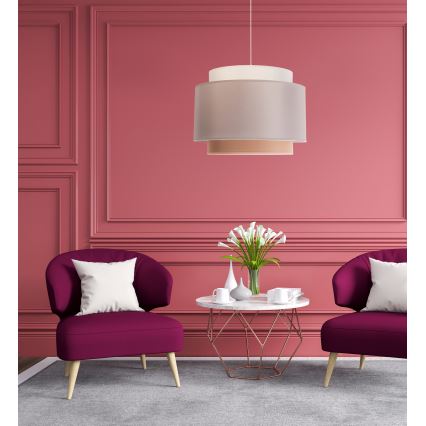 Duolla - Pendel SOHO 1xE27/40W/230V diameter 40 cm grå/cremefarvet/beige