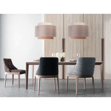 Duolla - Pendel SOHO 1xE27/40W/230V diameter 40 cm grå/cremefarvet/beige