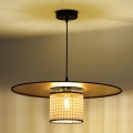 Duolla - Pendel TOKYO RATTAN 1xE27/15W/230V diameter 50 cm guldfarvet/Rattan
