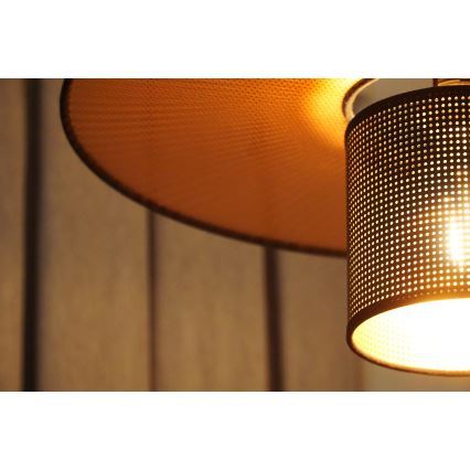 Duolla - Pendel TOKYO SHINY 1xE27/15W/230V diameter 50 cm sort/kobber