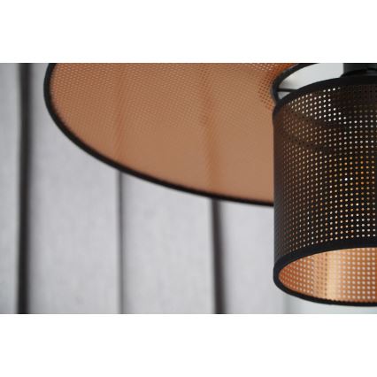 Duolla - Pendel TOKYO SHINY 1xE27/15W/230V diameter 50 cm sort/kobber