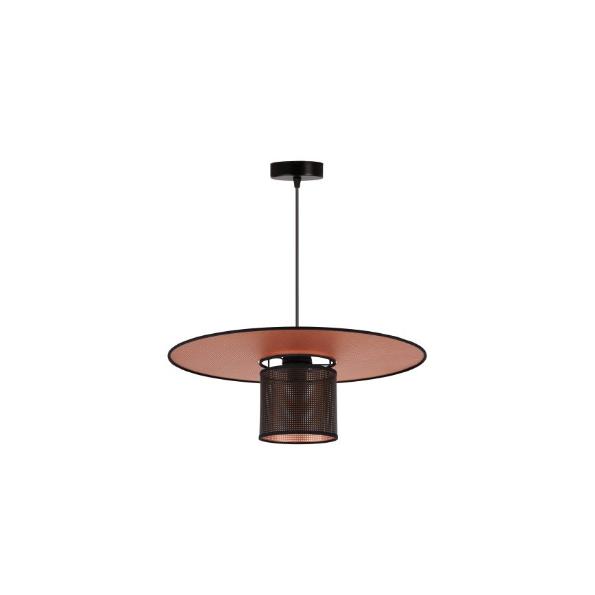 Duolla - Pendel TOKYO SHINY 1xE27/15W/230V diameter 50 cm sort/kobber