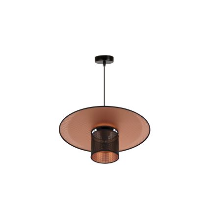 Duolla - Pendel TOKYO SHINY 1xE27/15W/230V diameter 50 cm sort/kobber