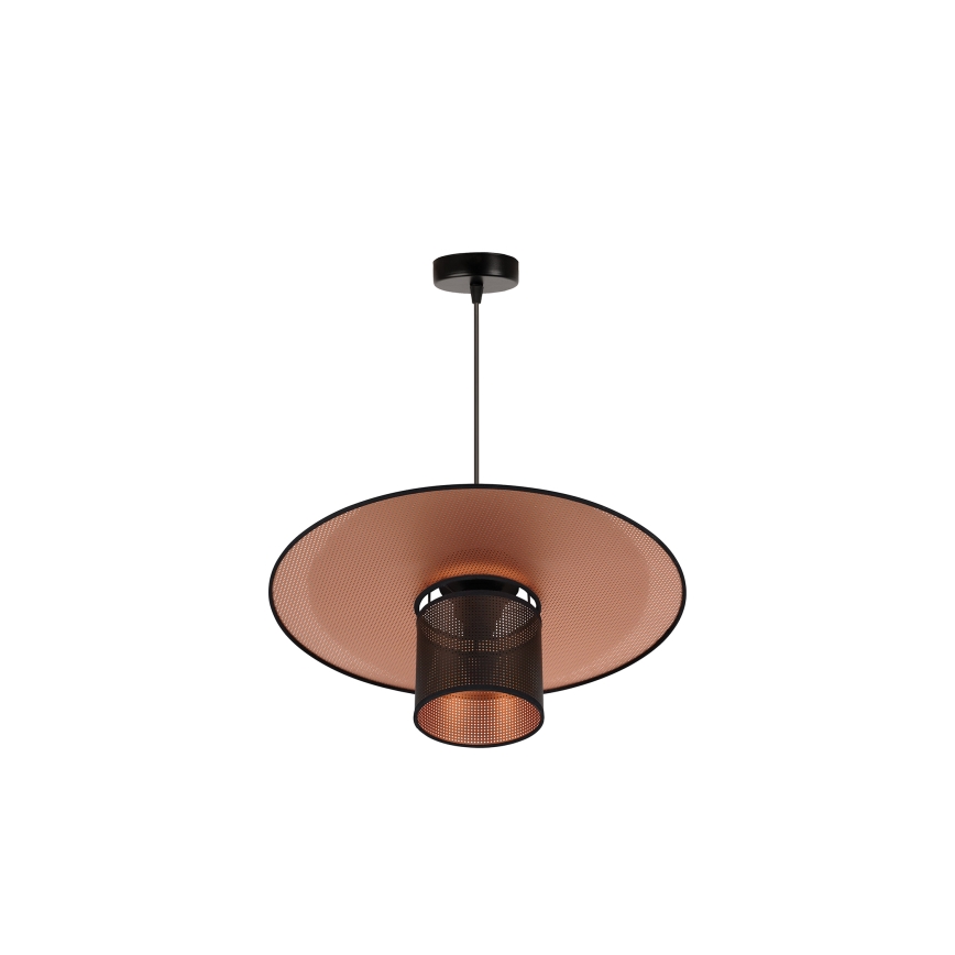 Duolla - Pendel TOKYO SHINY 1xE27/15W/230V diameter 50 cm sort/kobber