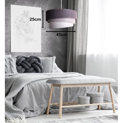 Duolla - Pendel TRIO 1xE27/15W/230V diameter 45 cm antracit/grå/hvid