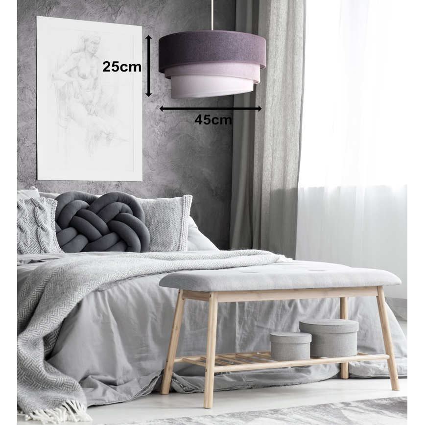 Duolla - Pendel TRIO 1xE27/15W/230V diameter 45 cm antracit/grå/hvid