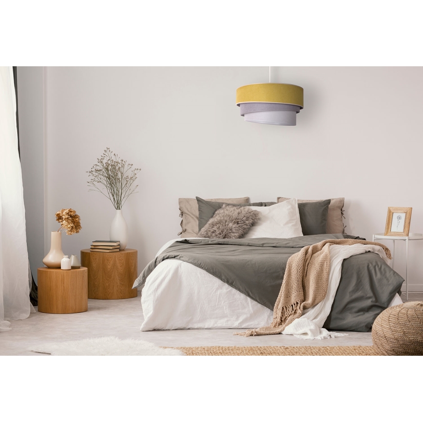 Duolla - Pendel TRIO 1xE27/15W/230V diameter 45 cm gul/grå/hvid