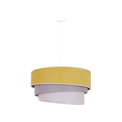Duolla - Pendel TRIO 1xE27/15W/230V diameter 45 cm gul/grå/hvid
