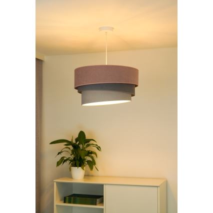Duolla - Pendel TRIO 1xE27/15W/230V diameter 45 cm lyserød/grå/hvid