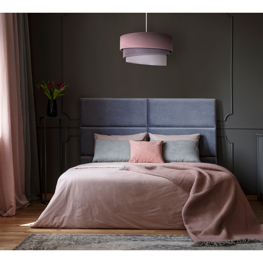 Duolla - Pendel TRIO 1xE27/15W/230V diameter 45 cm lyserød/grå/hvid