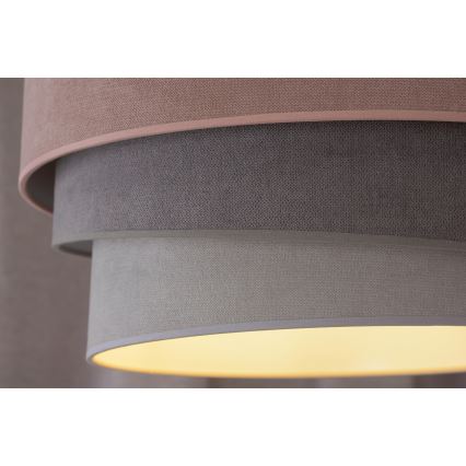 Duolla - Pendel TRIO 1xE27/15W/230V diameter 45 cm lyserød/grå/hvid