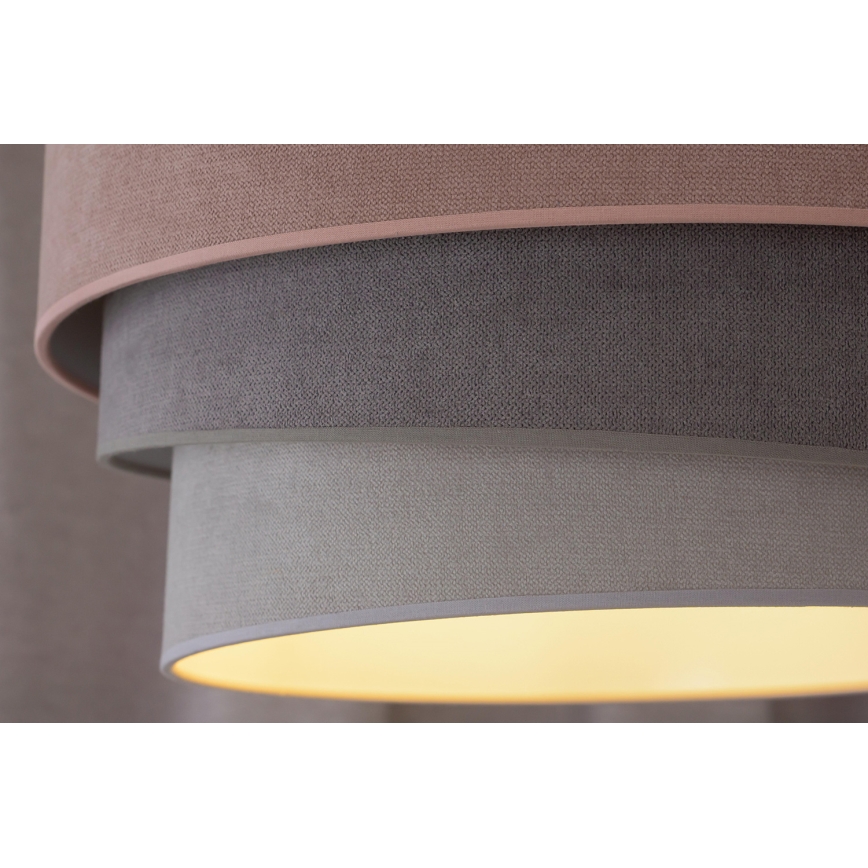 Duolla - Pendel TRIO 1xE27/15W/230V diameter 45 cm lyserød/grå/hvid