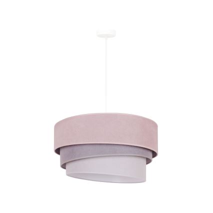 Duolla - Pendel TRIO 1xE27/15W/230V diameter 45 cm lyserød/grå/hvid