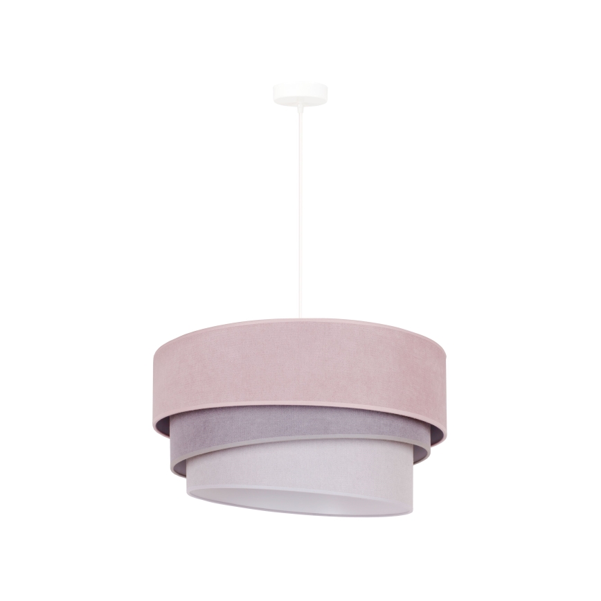 Duolla - Pendel TRIO 1xE27/15W/230V diameter 45 cm lyserød/grå/hvid