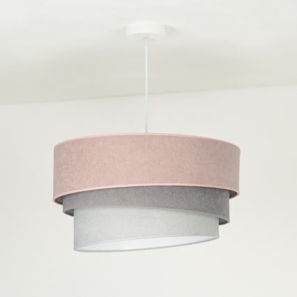 Duolla - Pendel TRIO 1xE27/15W/230V diameter 45 cm lyserød/grå/hvid