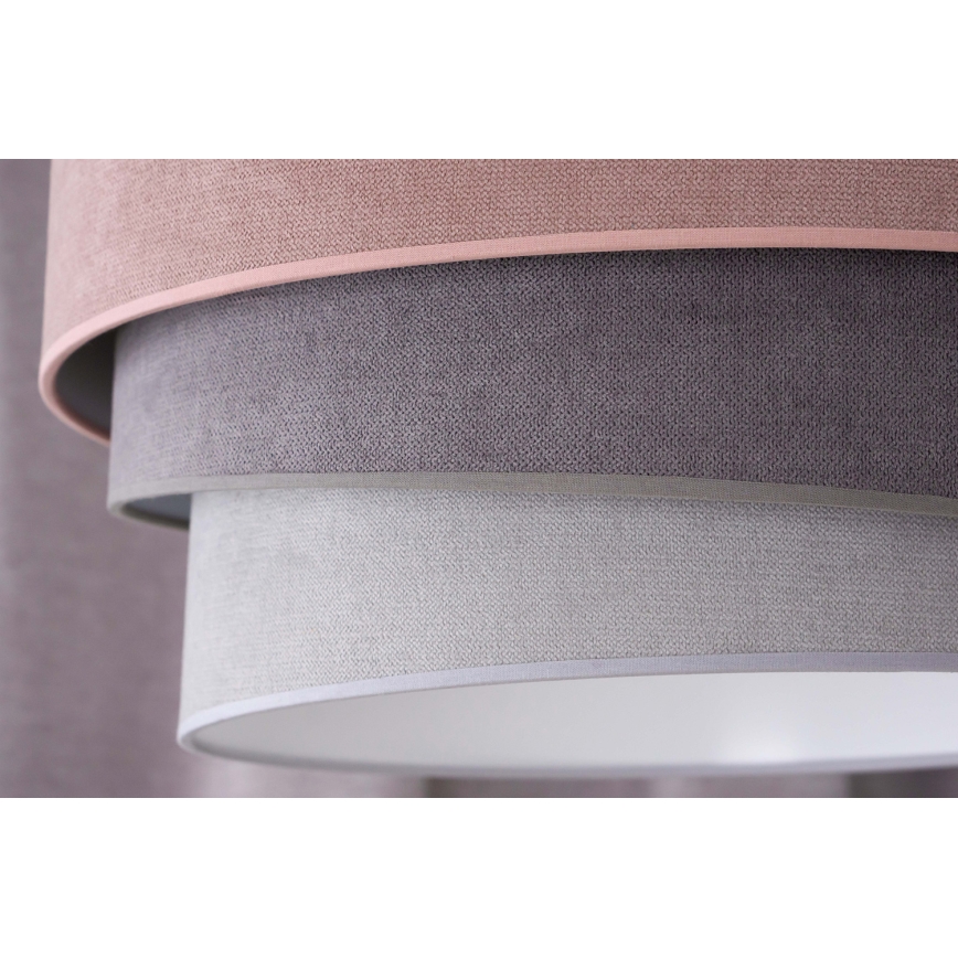 Duolla - Pendel TRIO 1xE27/15W/230V diameter 45 cm lyserød/grå/hvid