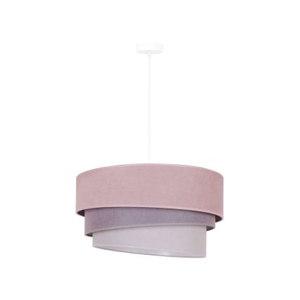 Duolla - Pendel TRIO 1xE27/15W/230V diameter 45 cm lyserød/grå/hvid