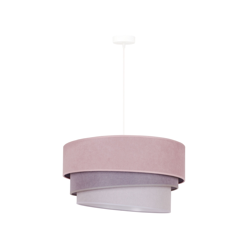 Duolla - Pendel TRIO 1xE27/15W/230V diameter 45 cm lyserød/grå/hvid