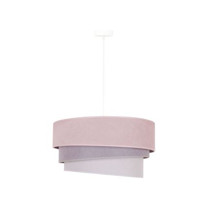 Duolla - Pendel TRIO 1xE27/15W/230V diameter 45 cm lyserød/grå/hvid